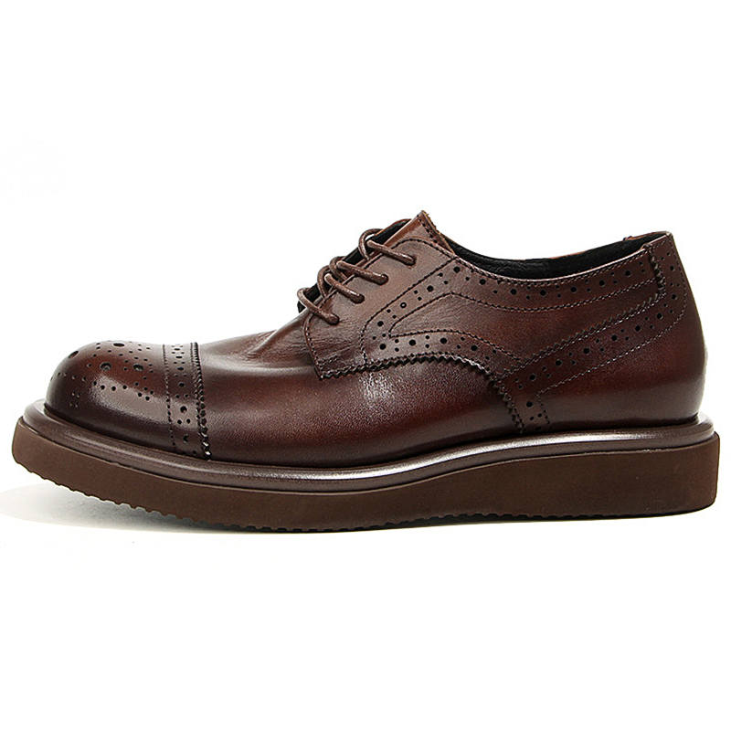 DIENGRLEY Casual Leather Shoes Men's Low Top Black