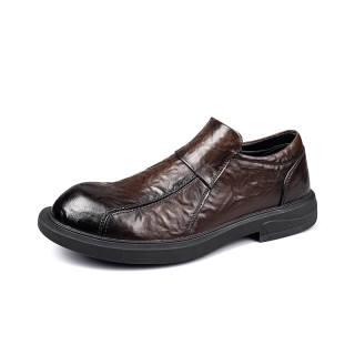 PLO CART Casual Leather Shoes Men's Low Top Brown/Black