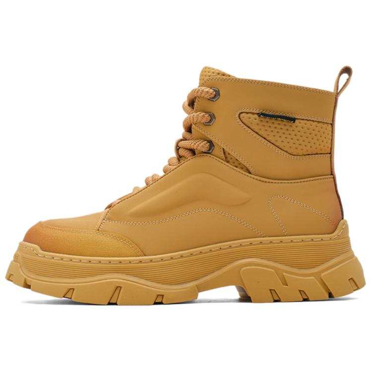 FAIRWHALE FAIRWHALE Cow Split Leather Short Combat Boots Men's