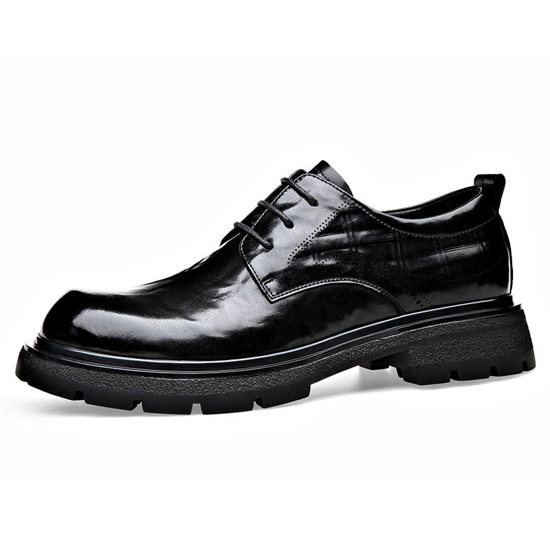 CITONGXIANSHENG Cow Split Leather Casual Shoes Men's Black