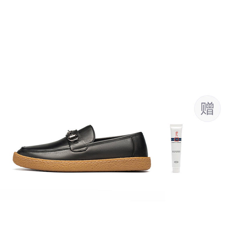 ROBERTA DI CAMERINO Top Grain Cow Leather Casual Shoes Men's Black