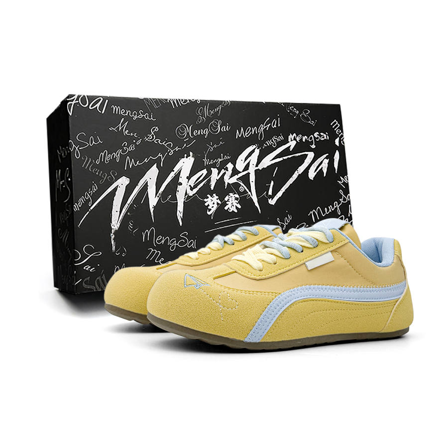 Mengsai Abrasion Resistant Slip Resistant Abrasion Resistant Slip Resistant Low top Casual Shoes Women's Yellow Blue