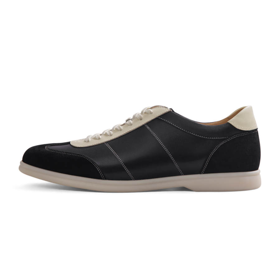 THOM WILLS Vintage Trendy Sports German Army Trainers Casual Shoes Unisex Black White