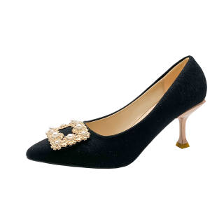 PARK DANCE Microfiber Leather Slim Heel High Heels 7cm Women's
