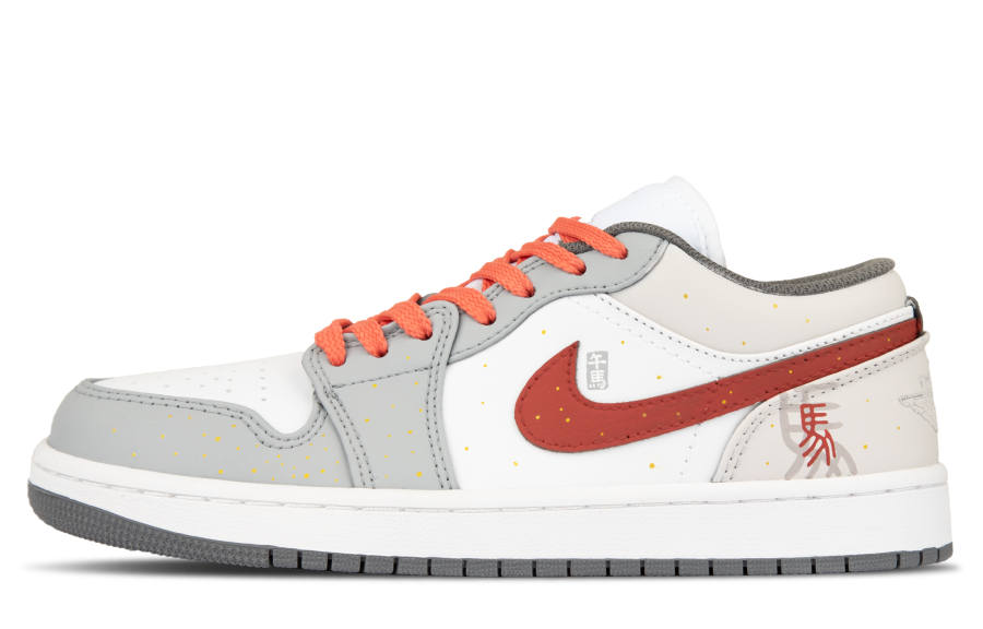 Jordan Jordan Air Jordan 1 Leather Cushioning Low top Basketball Shoes Unisex Gray