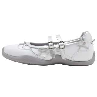 HERLOOK Garden Bowknot Flat Mary Jane Shoes Women's Silver White