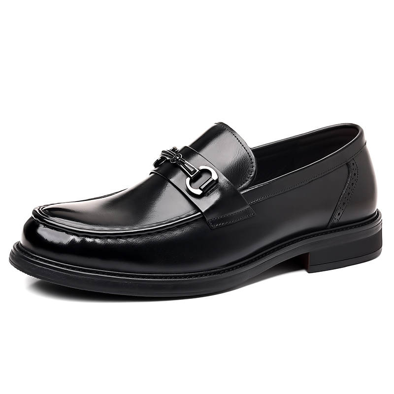 SHUPATE Top Grain Cow Leather Minimalist Fashion Casual Shoes Men's Black