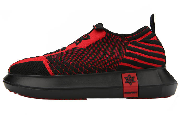 NORVINCY Casual Shoes Unisex Low Top Black Red