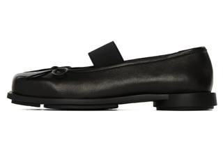 CHOCO CONCERT Square Sheepskin Flat Mary Jane Shoes 2cm Women's Black