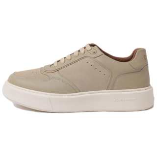 DIKENI Cow Leather Low top Skateboard Shoes Men's Light Khaki