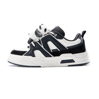 ZMOH Low top Skateboard Shoes Unisex Black White