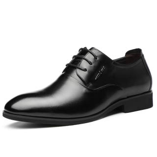 QIAONAI Top Grain Cow Leather Dress Shoes Men's Black