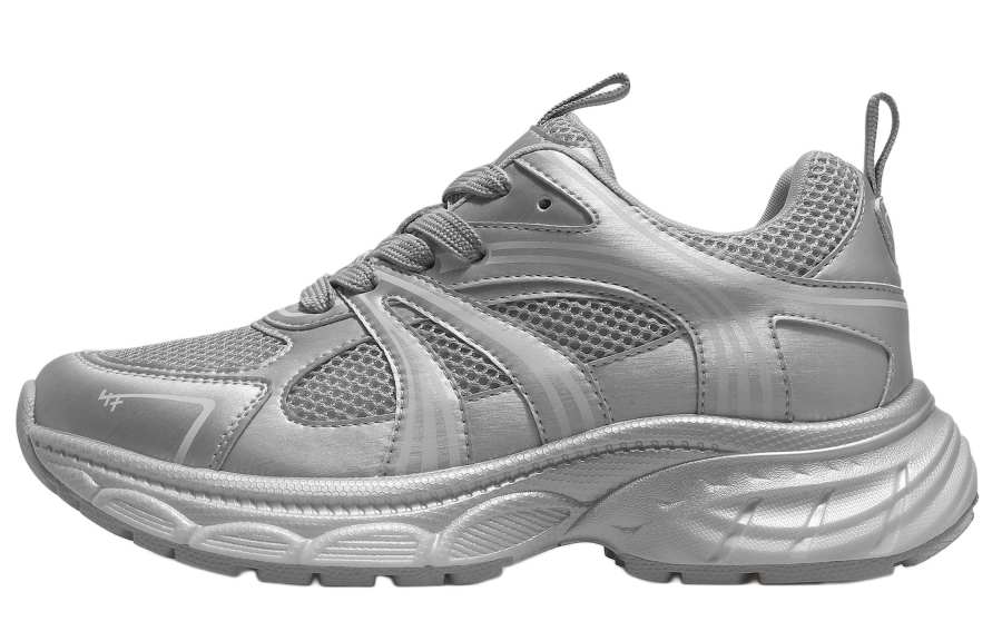 Desai Chunky Sneakers Women's Low Top Beige, Silver
