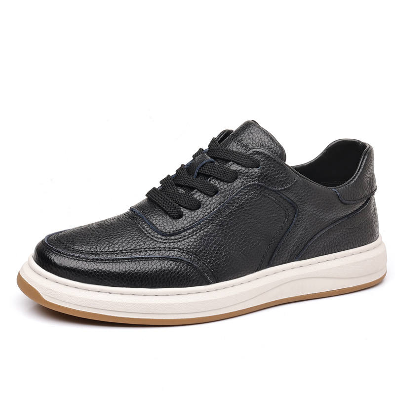 Mulinsen Top Grain Cow Leather Slip Resistant Abrasion Resistant Low top Skateboard Shoes Men's