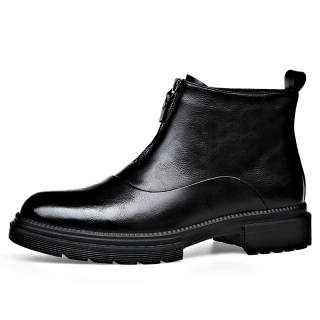LUOMAIKE Leather Ankle Boots Men's Black