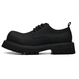 ZONEJOY Trendy Versatile Derby Shoes Large Head Fashion Casual Shoes Men's Black