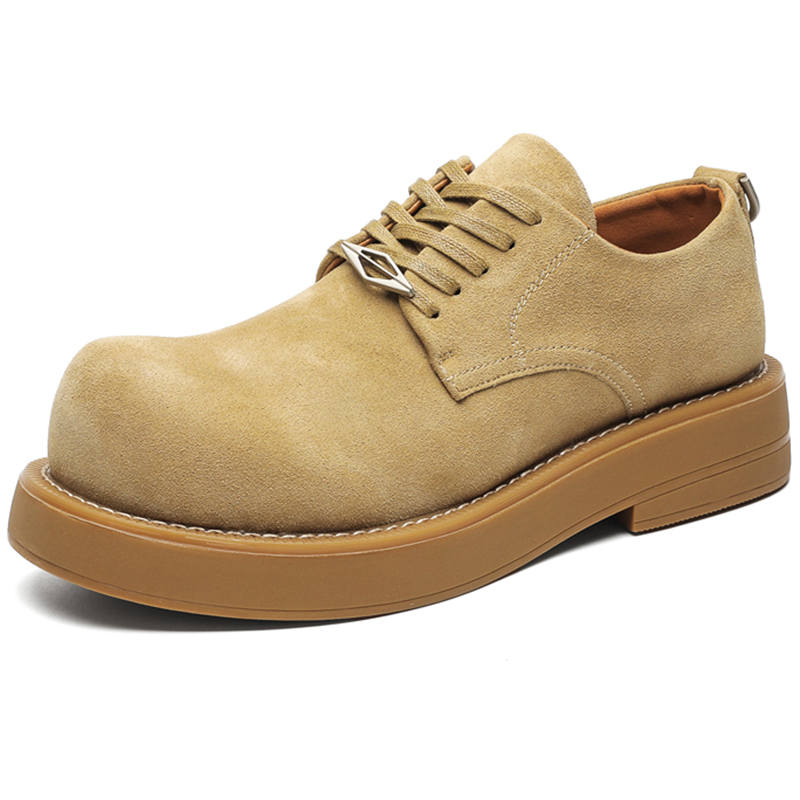 Medd Casual Leather Shoes Men's Low Top Yellow