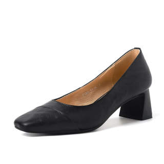 BalletCat Sheepskin Chunky Heel High Heels 5.5cm Women's