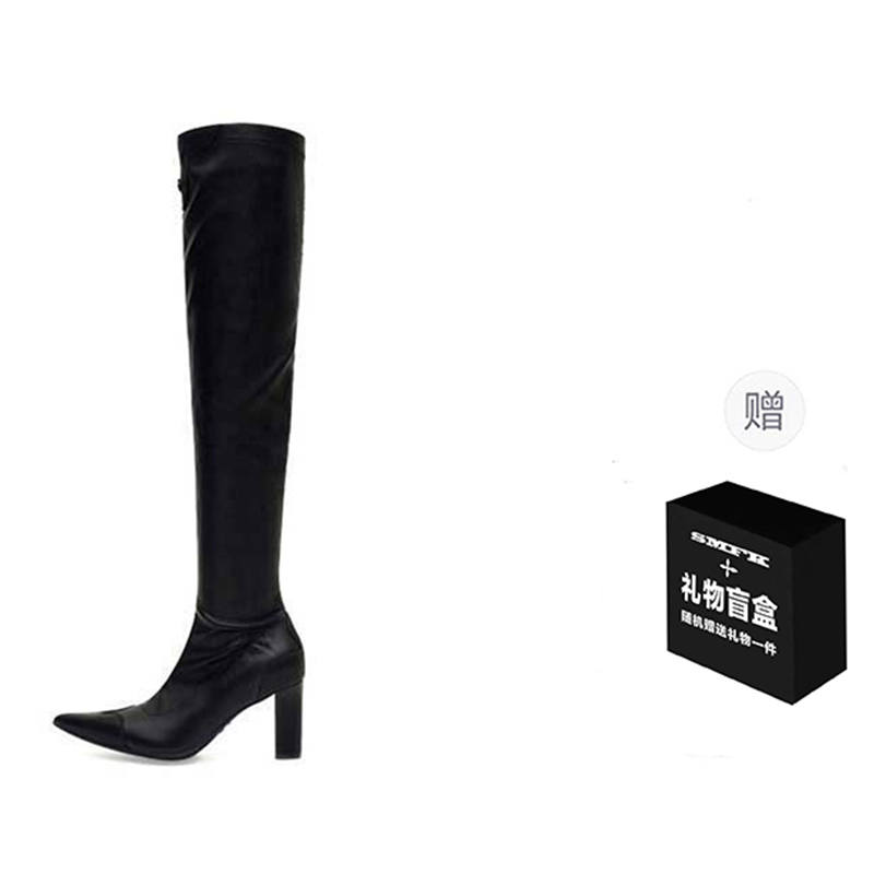 SMFK Knee high Boots 8cm Women's Wilderness Black