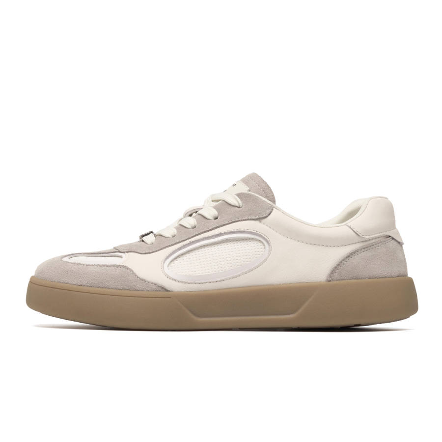 C°BANNER Textile, Cow Leather Low top Skateboard Shoes Men's White Gray