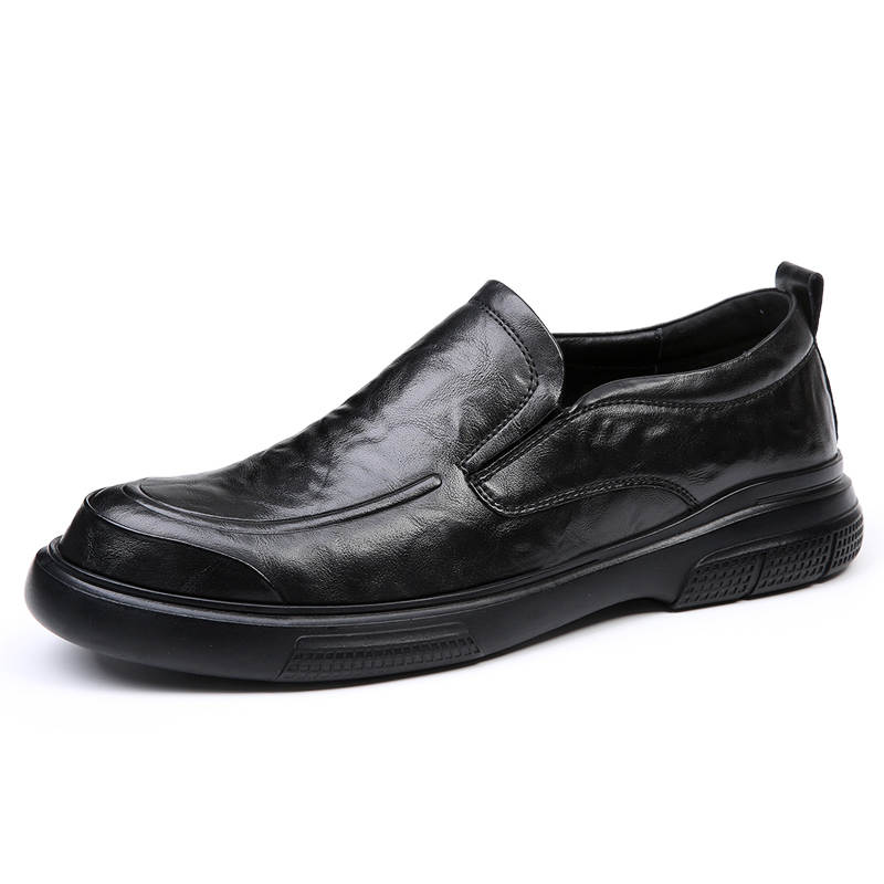 DAOTUSEN Casual Leather Shoes Men's Low Top Black, Brown