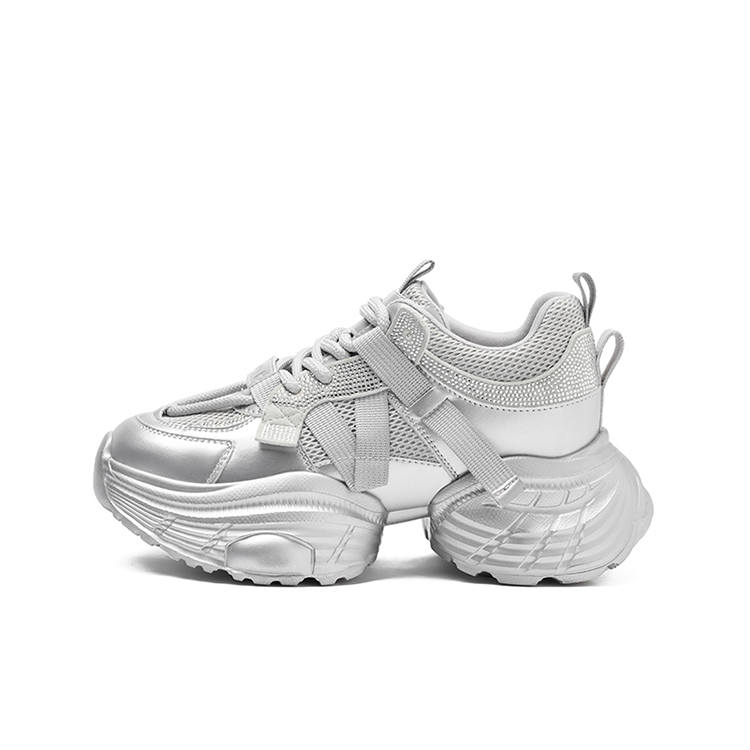 JOSINY Synthetic Leather Slip Resistant Abrasion Resistant Low top Chunky Sneakers Women's