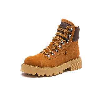 DAGUANGUIREN Cow Suede Short Combat Boots 5cm Unisex