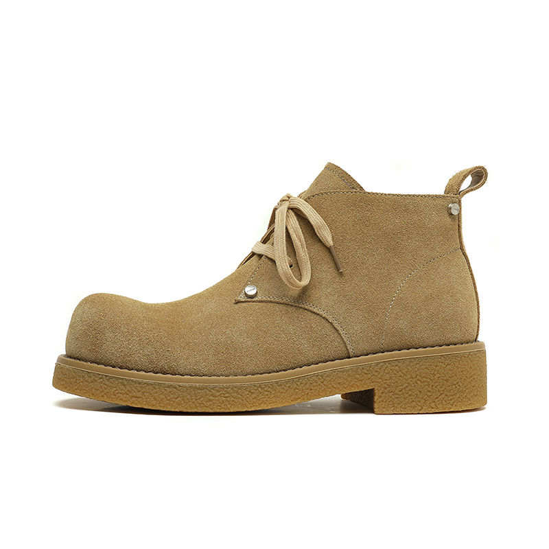 CHILANG CHILANG Split Pig Leather Short Ankle Boots Unisex