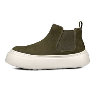 LOHAN·SIR Top Grain Cow Leather Short Chelsea Boots Platform Men's