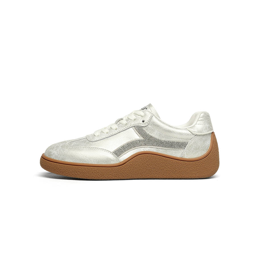 GOLDLION Lightweight Low top Skateboard Shoes Women's Light Gold
