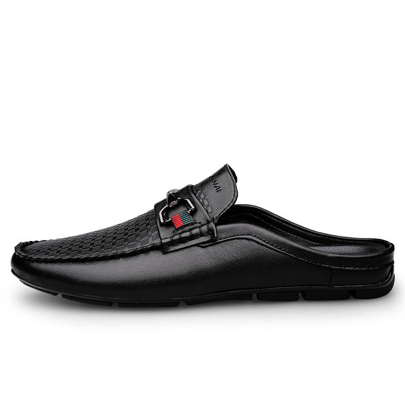 WENNAI Stitching Abrasion Resistant Abrasion Resistant Closed Toe Slippers Men's Black