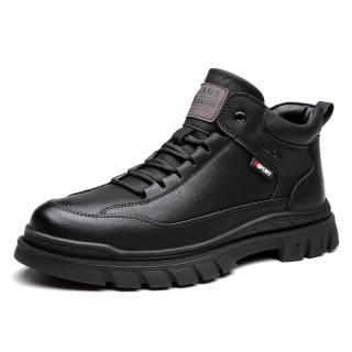 LEXON Cow Split Leather Short Combat Boots Men's