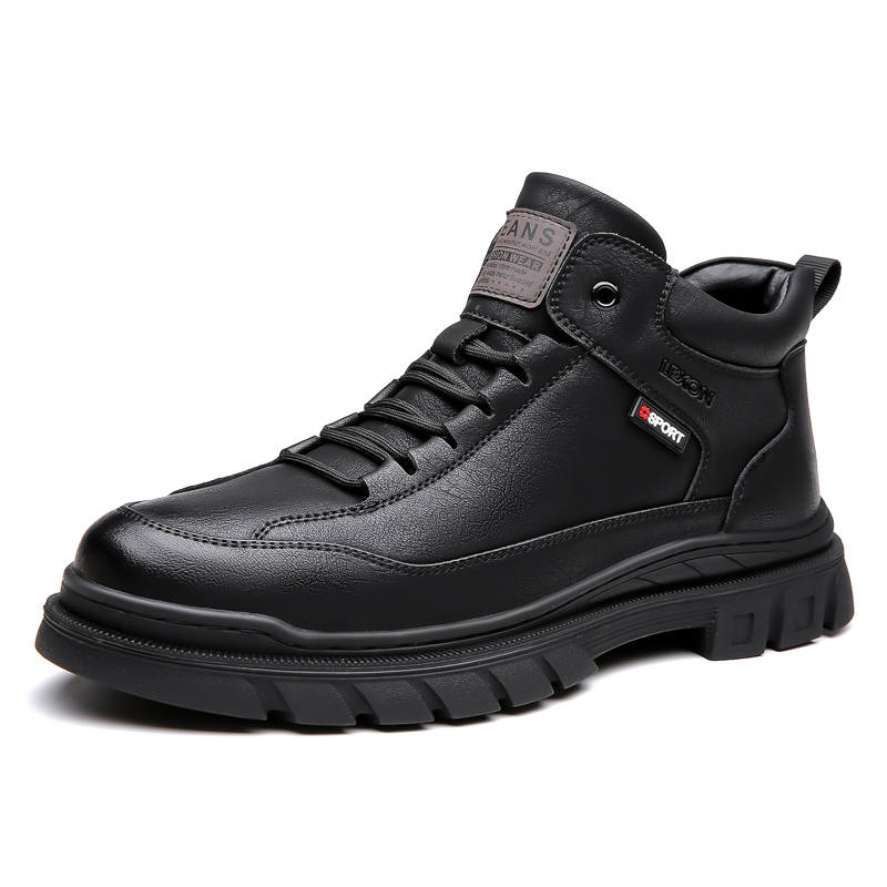 LEXON LEXON Cow Split Leather Short Combat Boots Men's