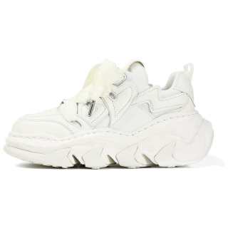 DIBO Cow Leather Low top Chunky Sneakers Women's White