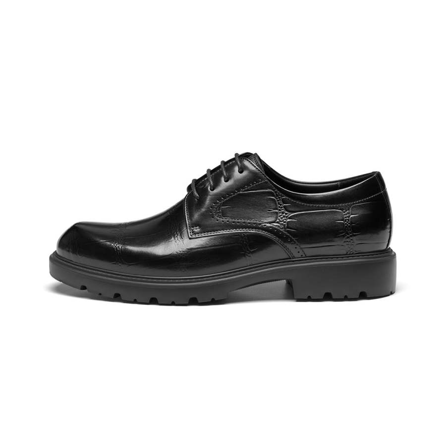 J.BENATO Casual Leather Shoes Men's Low Top Black/Coffee