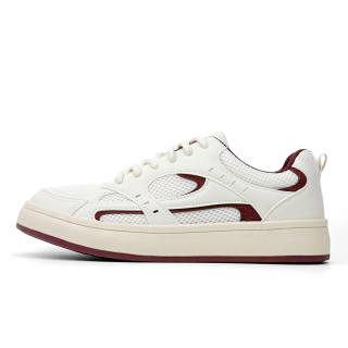 VASIBAEN Coverage Cushioning Coverage Cushioning Low top Skateboard Shoes Men's Beige Burgundy
