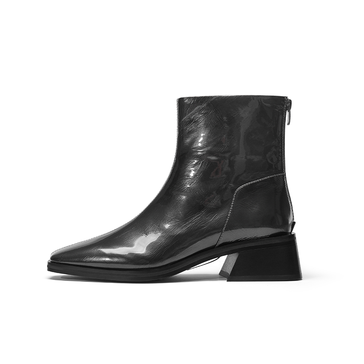 7or9 Brownie Cow Leather Ankle Boots Women's