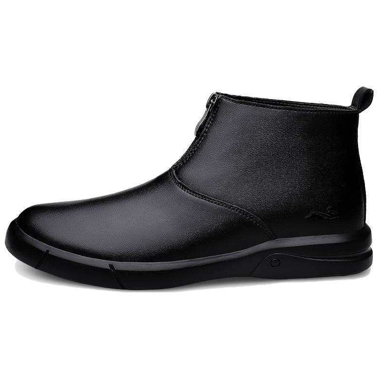 YINGLUNQISHI Cow Leather Thickened And Fleece Lined, Comfortable, Fashionable, Classic, And Versatile Ankle Boots Men's