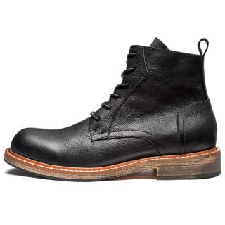 DIENGRLEY Top Grain Cow Leather Short Combat Boots Men's