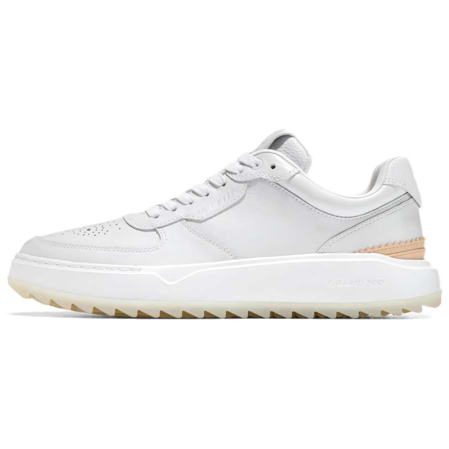 COLE HAAN Cow Leather Slip Resistant Abrasion Resistant Low top Casual Shoes Men's White Box