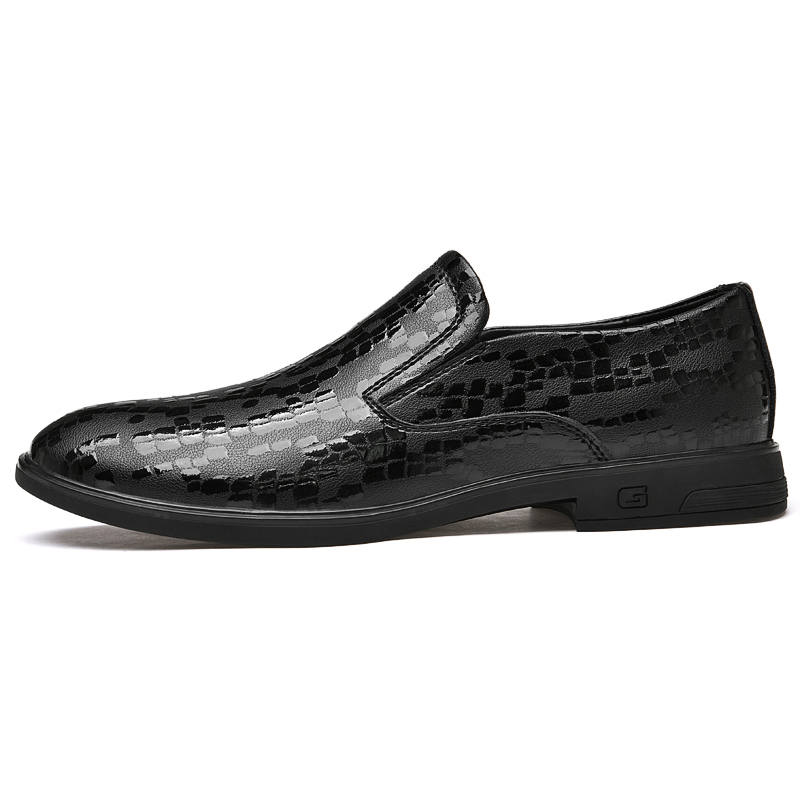 CKVUSAMG Top Grain Cow Leather Casual Shoes Men's Black