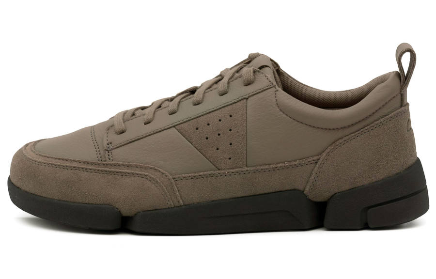 Clarks Cow Leather Slip Resistant Low top Skateboard Shoes Men's Gray