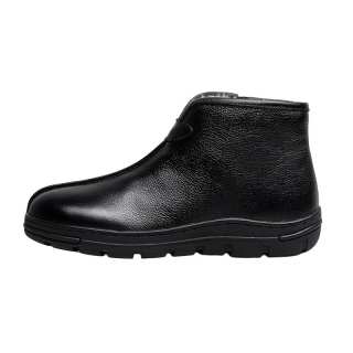 GUOLUOFEI Top Grain Cow Leather Thermal Comfortable, Trendy Fashion, Soft Sole Fleece Lined, Slip Resistant Snow Boots