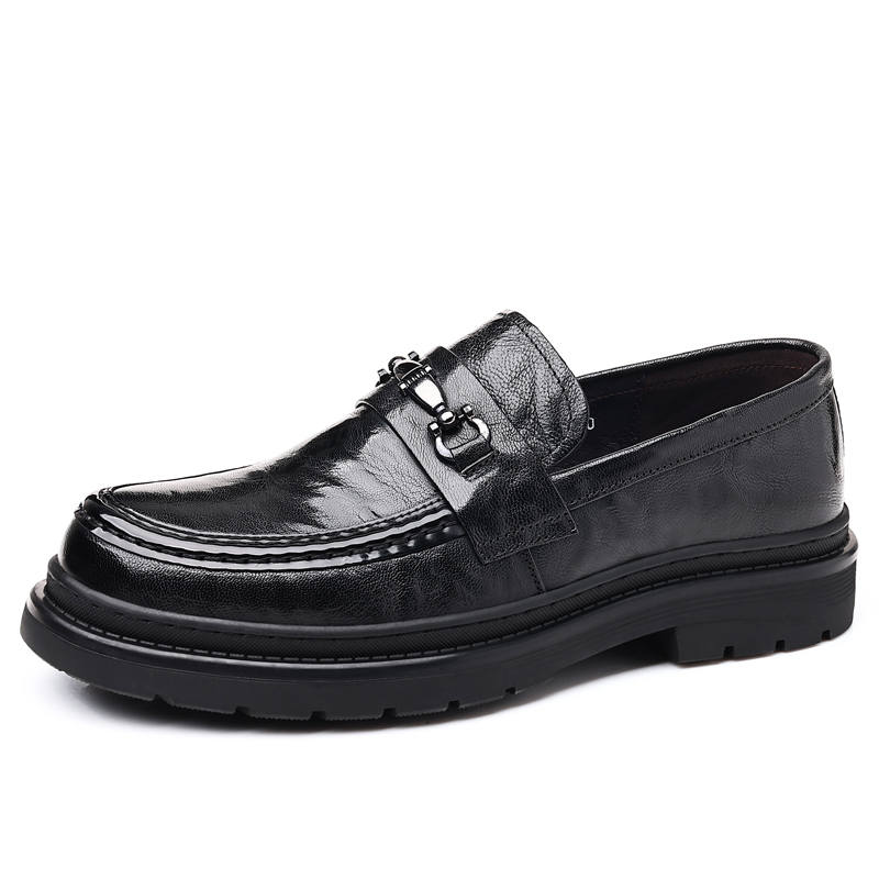 SHUPATE Casual Leather Shoes Men's Low Top Black/Brown