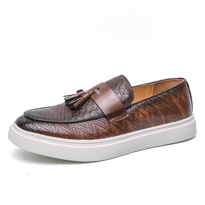 SENJIALUO Men's Casual Shoes Men's Low Top Black