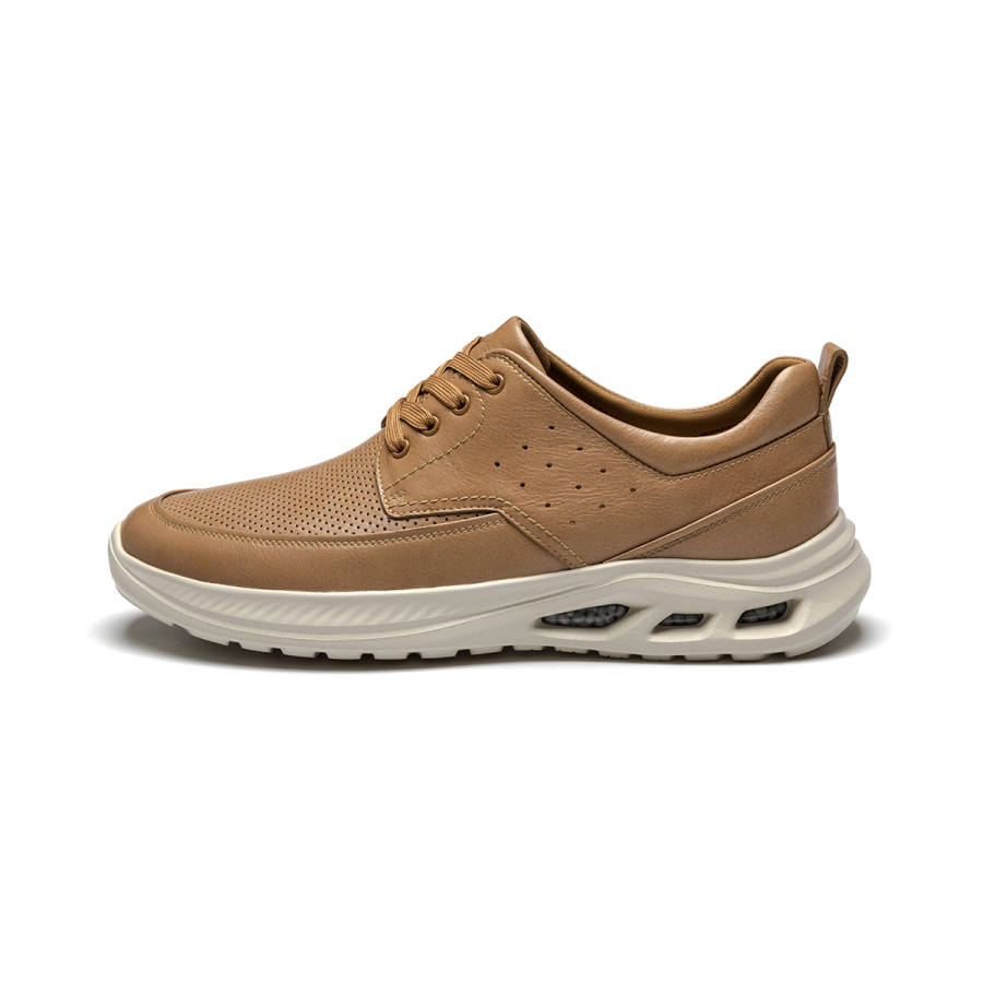 J.BENATO Cow Leather Casual Shoes Men's Khaki