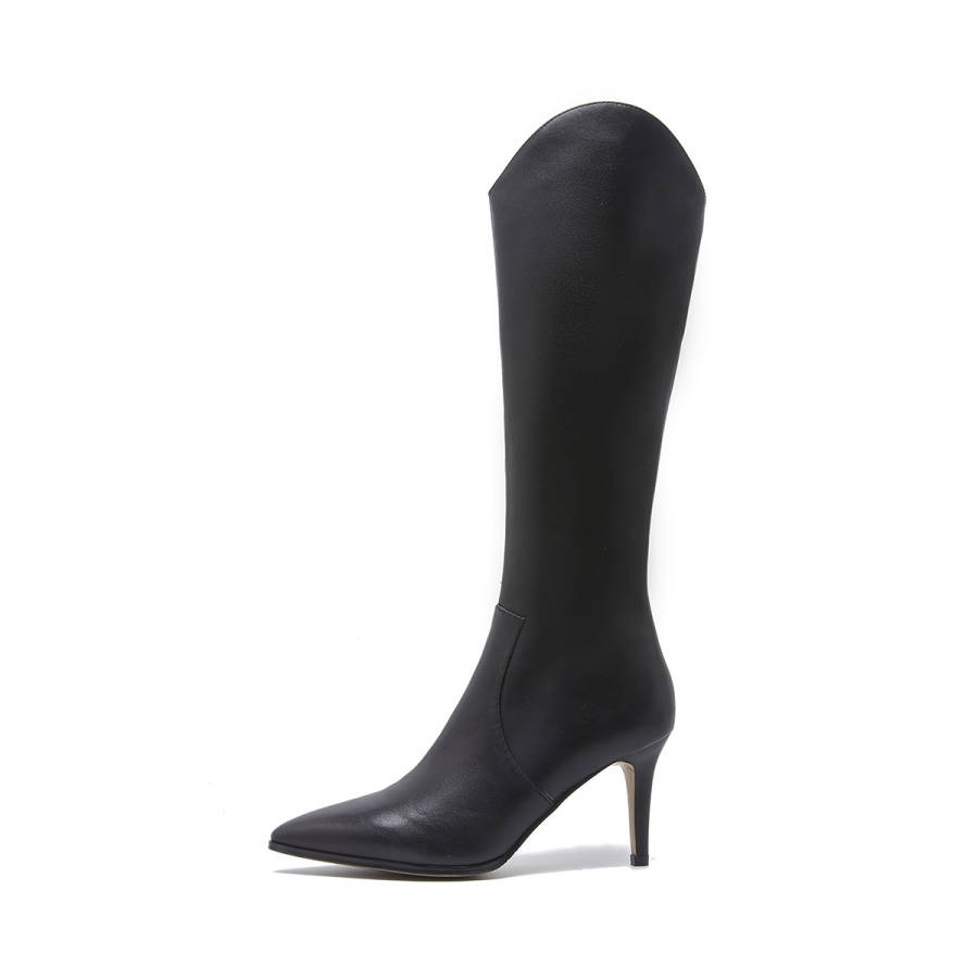 PIERCE GENTRY Top Grain Cow Leather Knee high Boots Women's