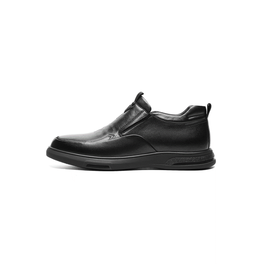 AOKANG Fleece Lined, Everyday Versatile, Old Money Style Casual Leather Shoes Men's Black