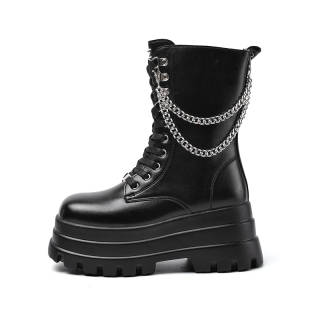 GOUGE Crew Combat Boots Unisex Black