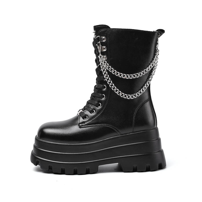 GOUGE Crew Combat Boots Unisex Black